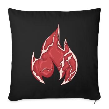 Meatcore Esthétique Weirdcore Meat Fire Flame - Housse de coussin décorative 45 x 45 cm - noir - Devant