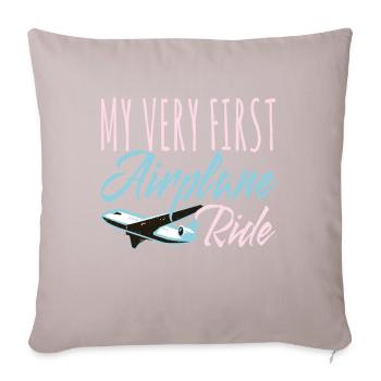 My Very First Airplane Ride Flugzeug - Sofa pillowcase 17,3'' x 17,3'' (45 x 45 cm) - light taupe - Front