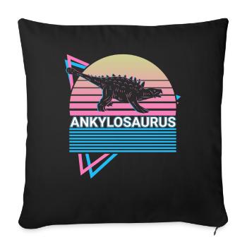 Ankylosaurus Dinosaur Retro - Sofa pillowcase 17,3'' x 17,3'' (45 x 45 cm) - black - Front