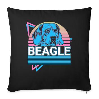 Beagle Rétro - Housse de coussin décorative 45 x 45 cm - noir - Devant