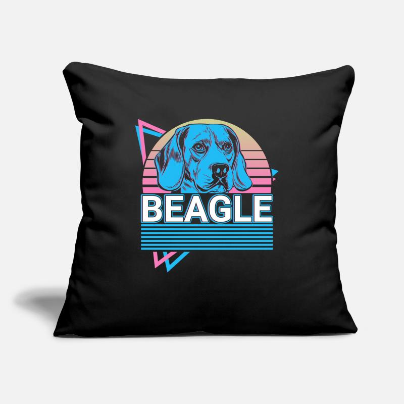 Beagle Rétro Housse de coussin décorative 45 x 45 cm