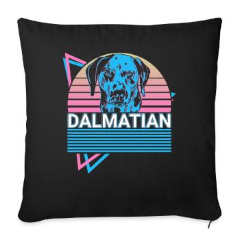 Rétro dalmate - Housse de coussin décorative 45 x 45 cm - noir - Devant