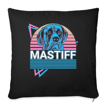 Mastiff Rétro - Housse de coussin décorative 45 x 45 cm - noir - Devant
