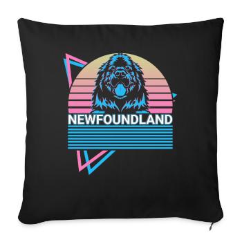 Rétro terre-Neuvien - Housse de coussin décorative 45 x 45 cm - noir - Devant