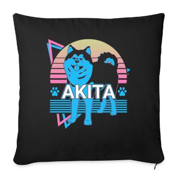 Akita Rétro - Housse de coussin décorative 45 x 45 cm - noir - Devant
