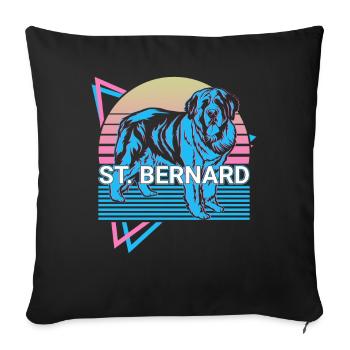 St. Bernard Retro - Sofa pillowcase 17,3'' x 17,3'' (45 x 45 cm) - black - Front