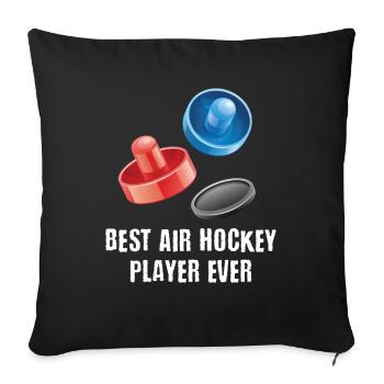 Meilleur joueur d’air hockey airhockey - Housse de coussin décorative 45 x 45 cm - noir - Devant