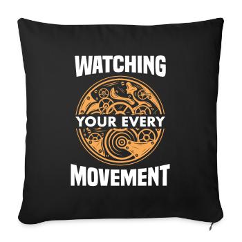 Watching You Every Movement Watchmaker Wordplay - Sofa pillowcase 17,3'' x 17,3'' (45 x 45 cm) - black - Front