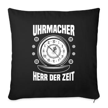 Uhrmacher Herr Der Zeit Meister Schmuck Werkstatt - Sofakissenbezug 45 x 45 cm - Schwarz - Vorne