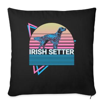 Irish Setter Retro - Sofa pillowcase 17,3'' x 17,3'' (45 x 45 cm) - black - Front