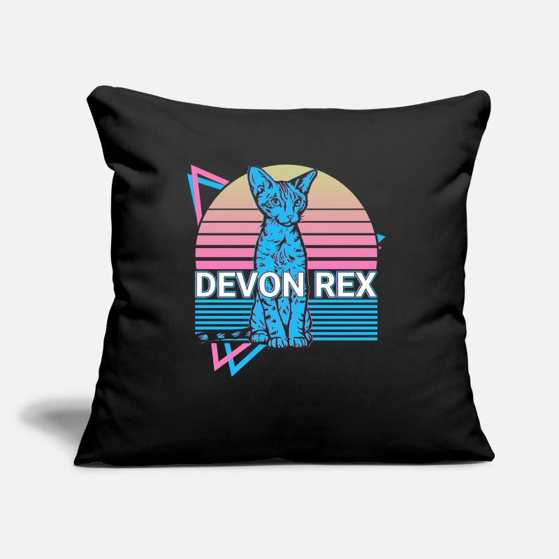 Devon Rex Chat Rétro Housse de coussin décorative 45 x 45 cm