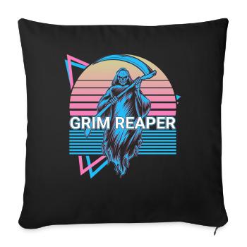 Grim Reaper Retro - Sofa pillowcase 17,3'' x 17,3'' (45 x 45 cm) - black - Front