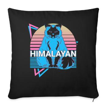 Himalayan Cat Retro - Sofa pillowcase 17,3'' x 17,3'' (45 x 45 cm) - black - Front