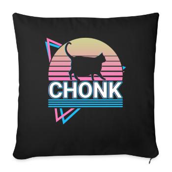 Chonk Cat Retro - Sofa pillowcase 17,3'' x 17,3'' (45 x 45 cm) - black - Front