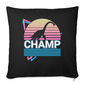 Champ Cryptid Cryptozoology Retro - Sofa pillowcase 17,3'' x 17,3'' (45 x 45 cm) - black - Front