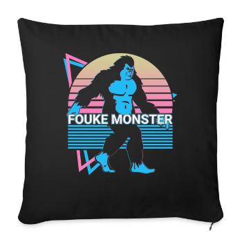 Fouke Monster Cryptozoology Retro - Sofa pillowcase 17,3'' x 17,3'' (45 x 45 cm) - black - Front