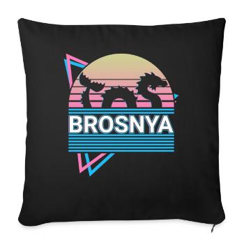 Brosnya Cryptozoology Retro - Sofa pillowcase 17,3'' x 17,3'' (45 x 45 cm) - black - Front