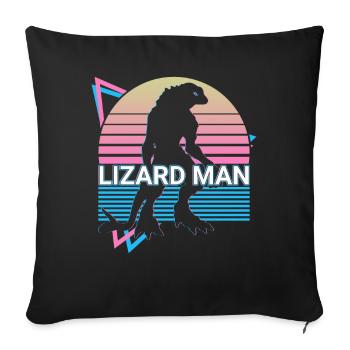Eidechsenmann Kryptide Kryptozoologie Retro - Sofakissenbezug 45 x 45 cm - Schwarz - Vorne