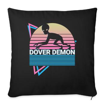 Dover Demon Cryptozoology Retro - Sofa pillowcase 17,3'' x 17,3'' (45 x 45 cm) - black - Front