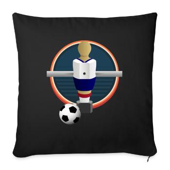 Figurine de football rotative Kickers de football rotatifs - Housse de coussin décorative 45 x 45 cm - noir - Devant