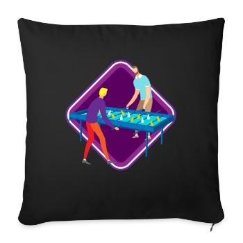 Joueur de baby-foot Rotary football Foosball - Housse de coussin décorative 45 x 45 cm - noir - Devant