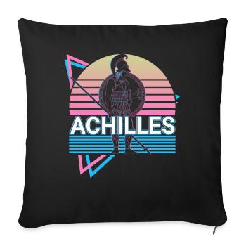 Achille Guerrier grec Grec ancien M - Housse de coussin décorative 45 x 45 cm - noir - Devant