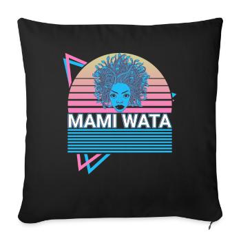 Mami Wata La Sirene Wassergeist Ancient - Sofakissenbezug 45 x 45 cm - Schwarz - Vorne