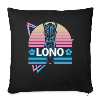 Lono Dieu hawaïen Ancien mythe hawaïen - Housse de coussin décorative 45 x 45 cm - noir - Devant