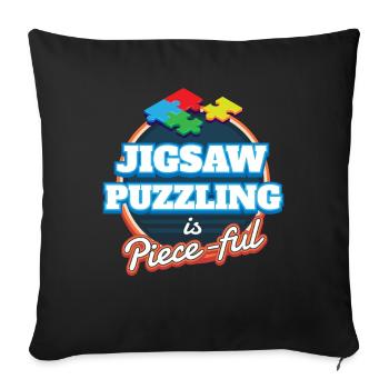 Jigsaw Puzzling Puzzles - Sofa pillowcase 17,3'' x 17,3'' (45 x 45 cm) - black - Front