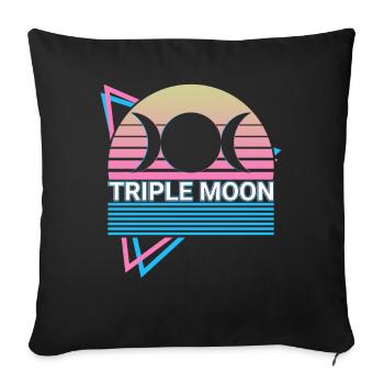 Triple Moon Triple Goddess Symbol Paganism - Sofa pillowcase 17,3'' x 17,3'' (45 x 45 cm) - black - Front