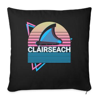 Harpe celtique Irish Clairseach Irish Mytholo - Housse de coussin décorative 45 x 45 cm - noir - Devant