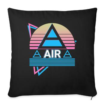 Symbole de l’élément d’air Paganisme Wicca Wicca - Housse de coussin décorative 45 x 45 cm - noir - Devant