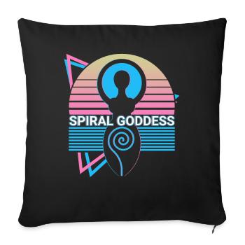 Déesse en spirale Paganisme Wicca Wiccan - Housse de coussin décorative 45 x 45 cm - noir - Devant