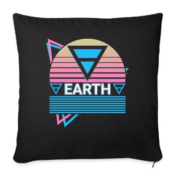 Symbole de l’élément Terre Paganisme Wicca Wiccan - Housse de coussin décorative 45 x 45 cm - noir - Devant
