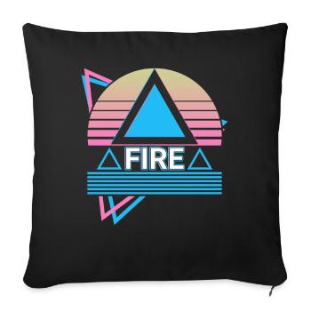 Symbole de l’élément de feu Pagan Wicca Wic - Housse de coussin décorative 45 x 45 cm - noir - Devant
