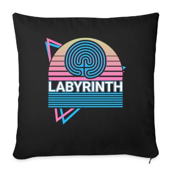 Labyrinthe Paganisme Wicca Wiccan Rétro - Housse de coussin décorative 45 x 45 cm - noir - Devant