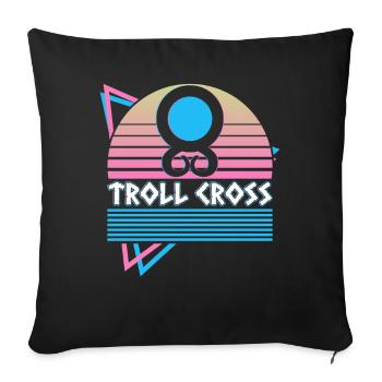 Troll Cross Viking Mythologie nordique Rétro - Housse de coussin décorative 45 x 45 cm - noir - Devant