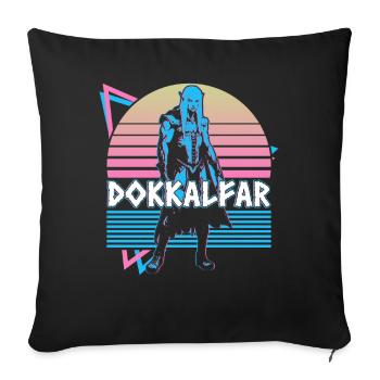 Dokkalfar Norse Mythology Dark Elves Retro - Sofa pillowcase 17,3'' x 17,3'' (45 x 45 cm) - black - Front