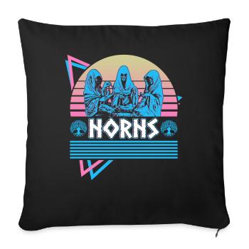 Norns Norse Mythology Retro - Sofa pillowcase 17,3'' x 17,3'' (45 x 45 cm) - black - Front