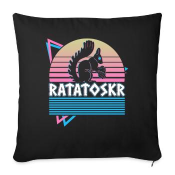 Ratatoskr Squirrel Norse Mythology Retro - Sofa pillowcase 17,3'' x 17,3'' (45 x 45 cm) - black - Front