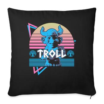 Troll Norse Mythology Norse Troll Nordis - Sofa pillowcase 17,3'' x 17,3'' (45 x 45 cm) - black - Front