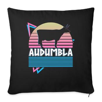 Audumbla Norse Mythology Prehistoric Cow Retro - Sofa pillowcase 17,3'' x 17,3'' (45 x 45 cm) - black - Front