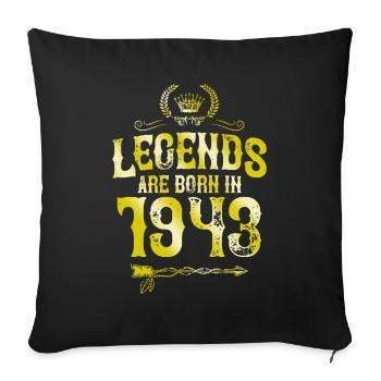 1943 legends born in - Sofa pillowcase 17,3'' x 17,3'' (45 x 45 cm) - black - Front