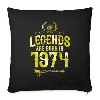 1974 legends born in - Sofa pillowcase 17,3'' x 17,3'' (45 x 45 cm) - black - Front