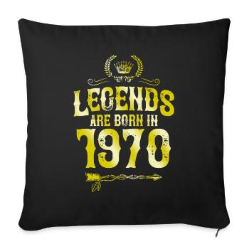 Légendes de 1970 nées en - Housse de coussin décorative 45 x 45 cm - noir - Devant