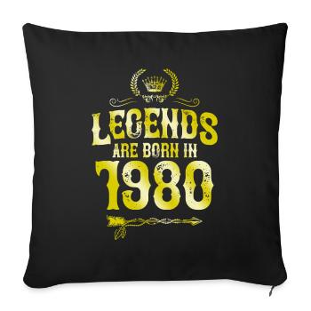 Légendes de 1980 nées en - Housse de coussin décorative 45 x 45 cm - noir - Devant