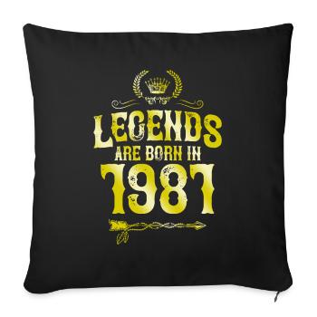1981 légendes nées en - Housse de coussin décorative 45 x 45 cm - noir - Devant