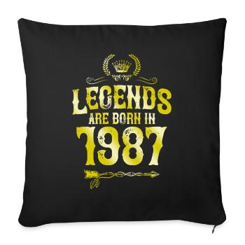 1987 legends born in - Sofa pillowcase 17,3'' x 17,3'' (45 x 45 cm) - black - Front