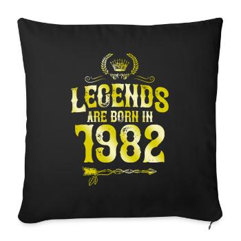 1982 legends born in - Sofa pillowcase 17,3'' x 17,3'' (45 x 45 cm) - black - Front