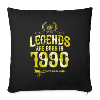 1990 legends born in - Sofa pillowcase 17,3'' x 17,3'' (45 x 45 cm) - black - Front